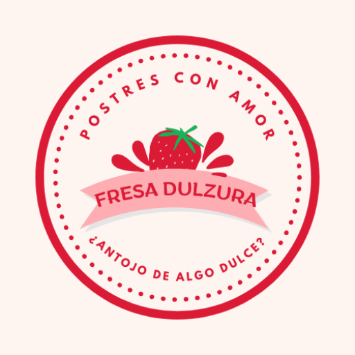 Cropped Logo Postre De Fresas Ilustrado Rojo 1